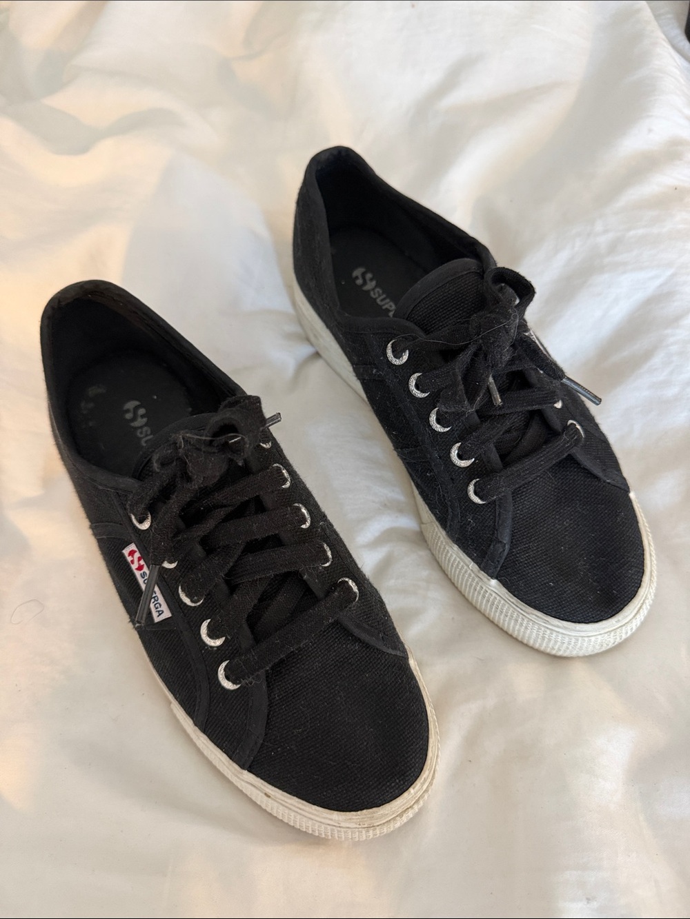 SUPERGA BLACK PLATFORMS